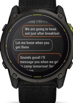 Garmin Enduro 3 Carbon Grey DLC Titanium/Black UltraFit Nylon Strap