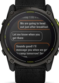 Garmin Enduro 3 Carbon Grey DLC Titanium/Black UltraFit Nylon Strap