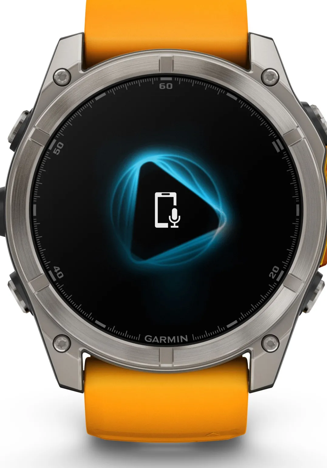 Garmin Fenix 8 Amoled 51mm, Sapphire Titanium - Spark Orange/Graphite Silicone Strap