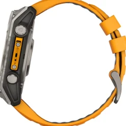 Garmin Fenix 8 Amoled 51mm, Sapphire Titanium - Spark Orange/Graphite Silicone Strap