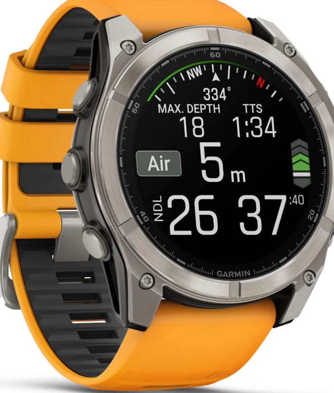 Garmin Fenix 8 Amoled 51mm, Sapphire Titanium - Spark Orange/Graphite Silicone Strap