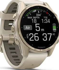 Garmin Fenix 8 Amoled 43mm, Sapphire Soft Gold - Fog Grey/Sandstone Silicone Strap