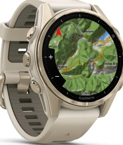 Garmin Fenix 8 Amoled 43mm, Sapphire Soft Gold - Fog Grey/Sandstone Silicone Strap