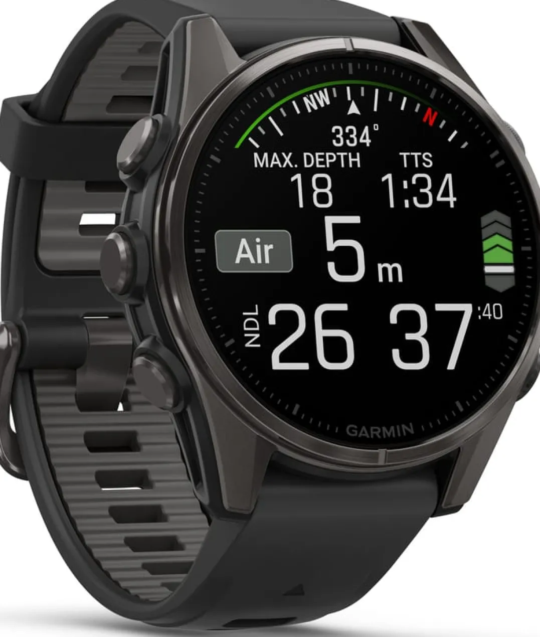 Garmin Fenix 8 Amoled 43mm, Sapphire Carbon Gray DLC Titanium - Black/Pebble Grey Silicone Strap