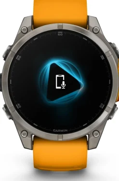 Garmin Fenix 8 Amoled 47mm, Sapphire Titanium - Spark Orange/Graphite Silicone Strap