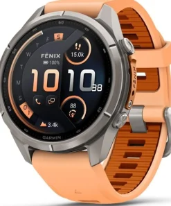 Garmin Fenix 9 Pro, Amoled, Inreach, 43mm, Titan/shell Pink/autumn Organge