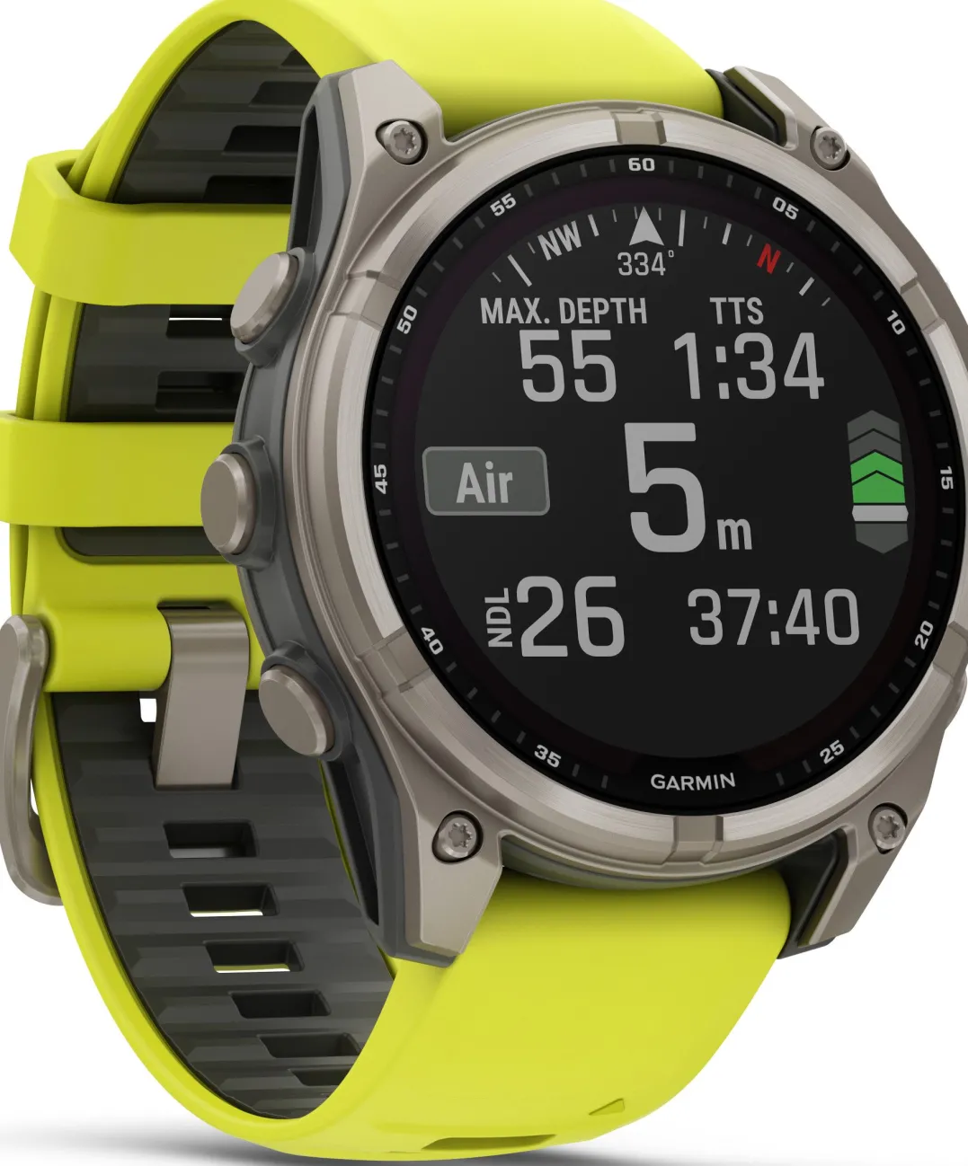 Garmin Fenix 8 Solar 47mm, Sapphire Solar Titanium - Amp Yellow/Graphite Silicone Strap
