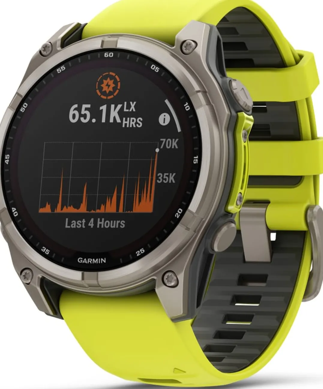 Garmin Fenix 8 Solar 47mm, Sapphire Solar Titanium - Amp Yellow/Graphite Silicone Strap
