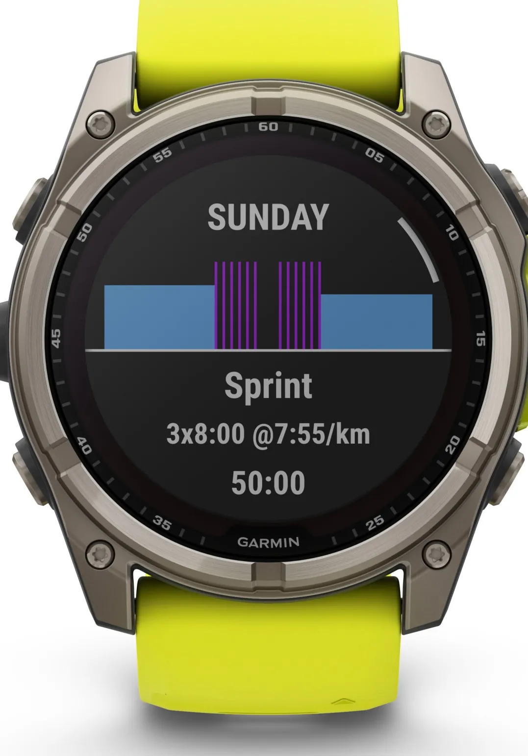 Garmin Fenix 8 Solar 51mm, Sapphire Solar Titanium - Amp Yellow/Graphite Silicone Strap