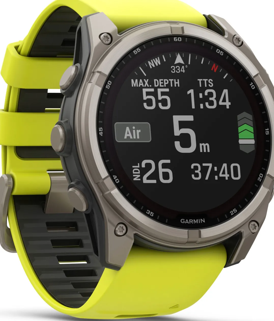 Garmin Fenix 8 Solar 51mm, Sapphire Solar Titanium - Amp Yellow/Graphite Silicone Strap