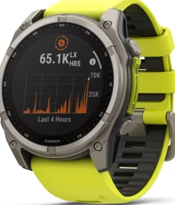 Garmin Fenix 8 Solar 51mm, Sapphire Solar Titanium - Amp Yellow/Graphite Silicone Strap