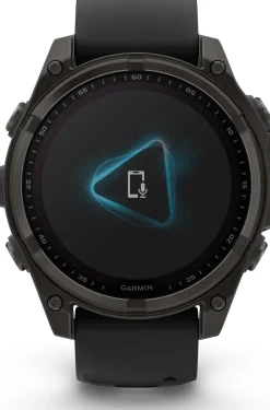 Garmin Fenix 8 Solar 47mm, Sapphire Solar Carbon Gray DLC Titanium - Black/Pebble Grey Silicone Strap