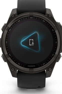 Garmin Fenix 8 Solar 47mm, Sapphire Solar Carbon Gray DLC Titanium - Black/Pebble Grey Silicone Strap