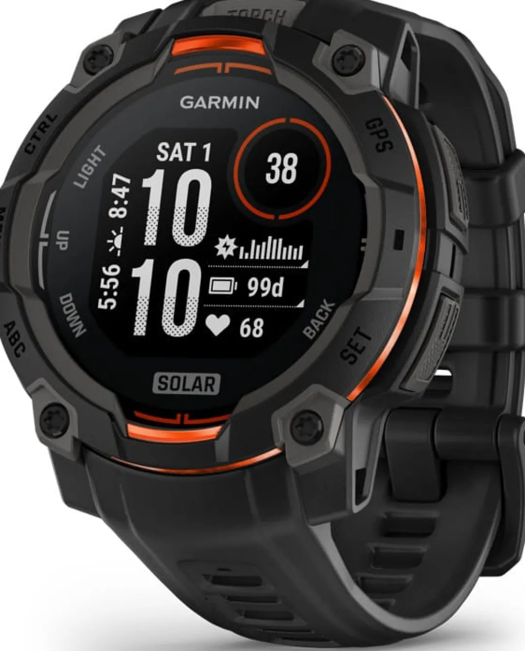 Garmin Instinct 3 Solar, 45mm Black Bezel With Black Band
