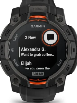 Garmin Instinct 3 Solar, 45mm Black Bezel With Black Band