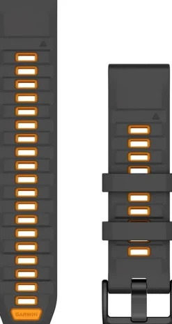 Garmin Quickfit Watch Bands Graphite/spark Orange Silicone
