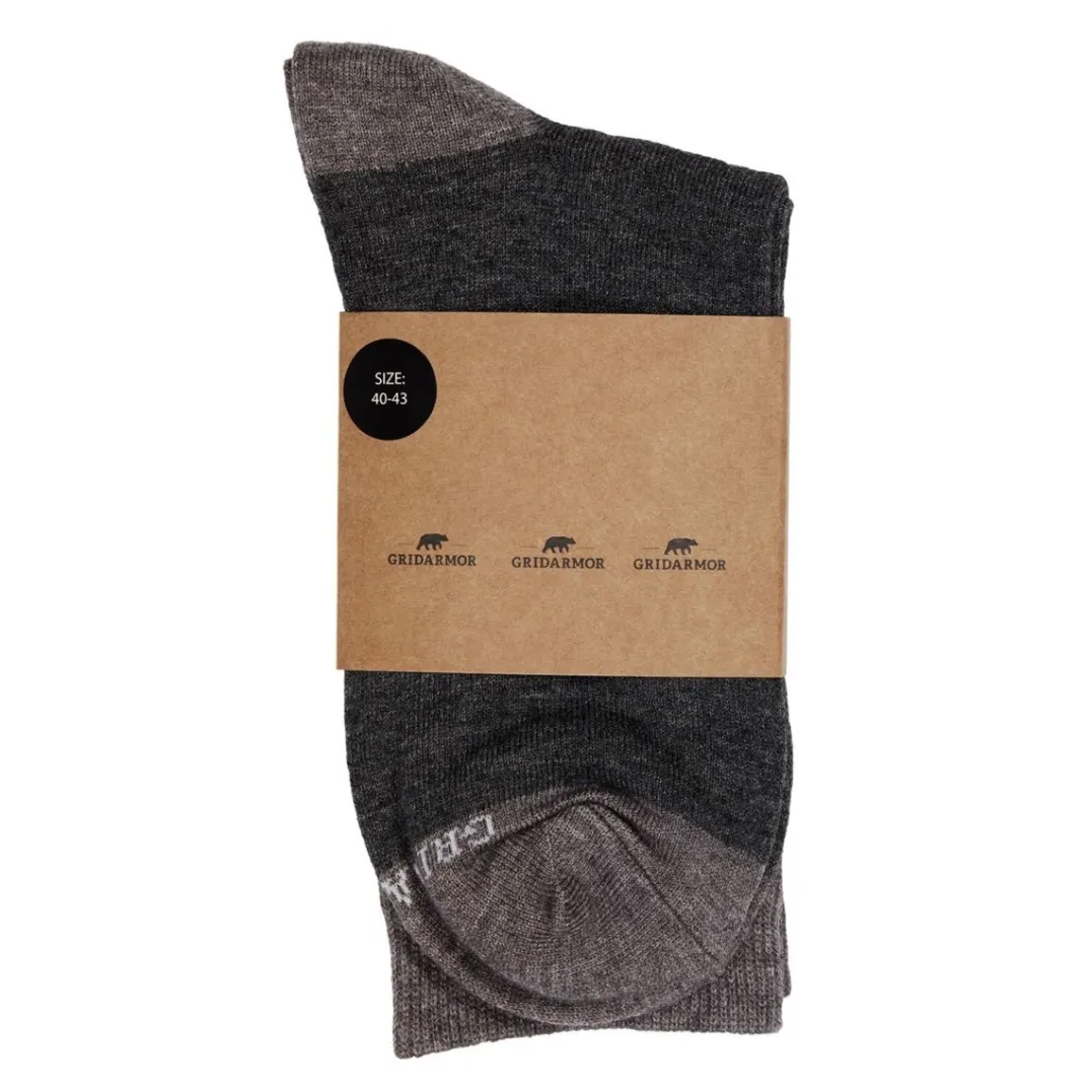 Gridarmor Heritage Merino Socks Mid Grey Melange