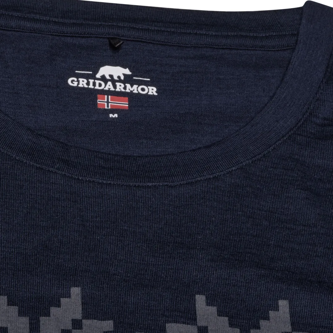 Gridarmor Larsnes Merino T-Skjorte Men Navy Blazer/Asphalt