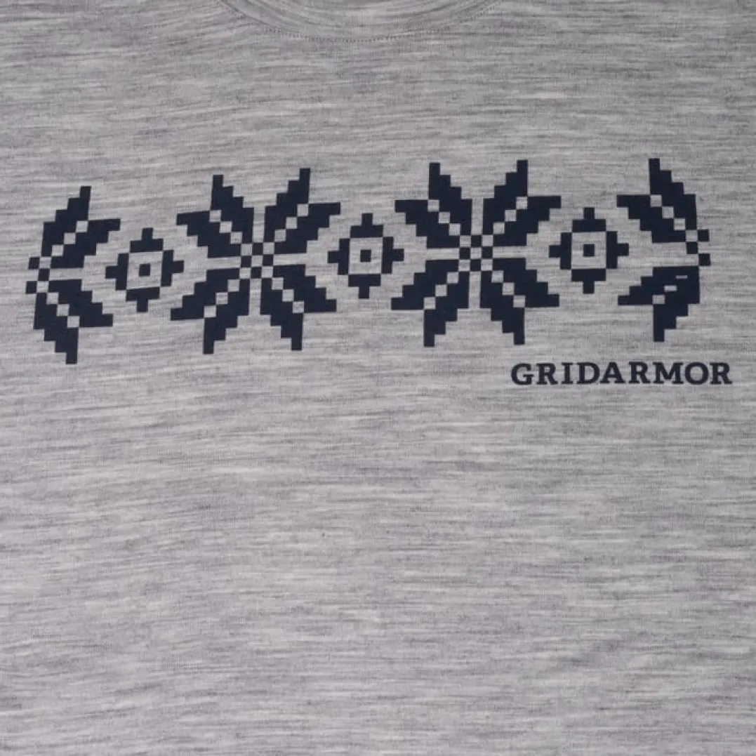 Gridarmor Larsnes Merino T-Skjorte Men Light Grey Melange/Navy Blazer