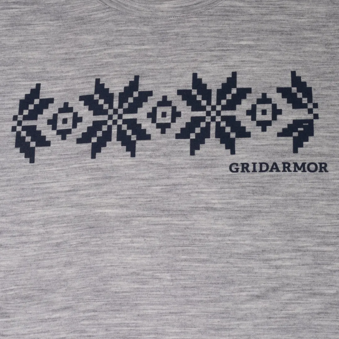 Gridarmor Larsnes Merino T-Skjorte Men Light Grey Melange/Navy Blazer
