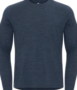 Gridarmor Men's Merino Wool Ls Tee Navy Blazer Melange