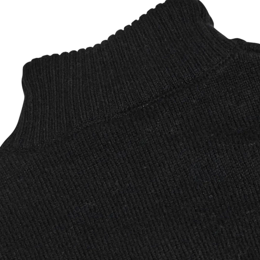 Gridarmor Men's Snøkrystall Solid Half Zip Ullgenser Black Beauty