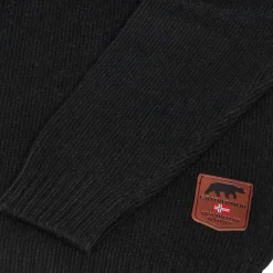 Gridarmor Men's Snøkrystall Solid Half Zip Ullgenser Black Beauty
