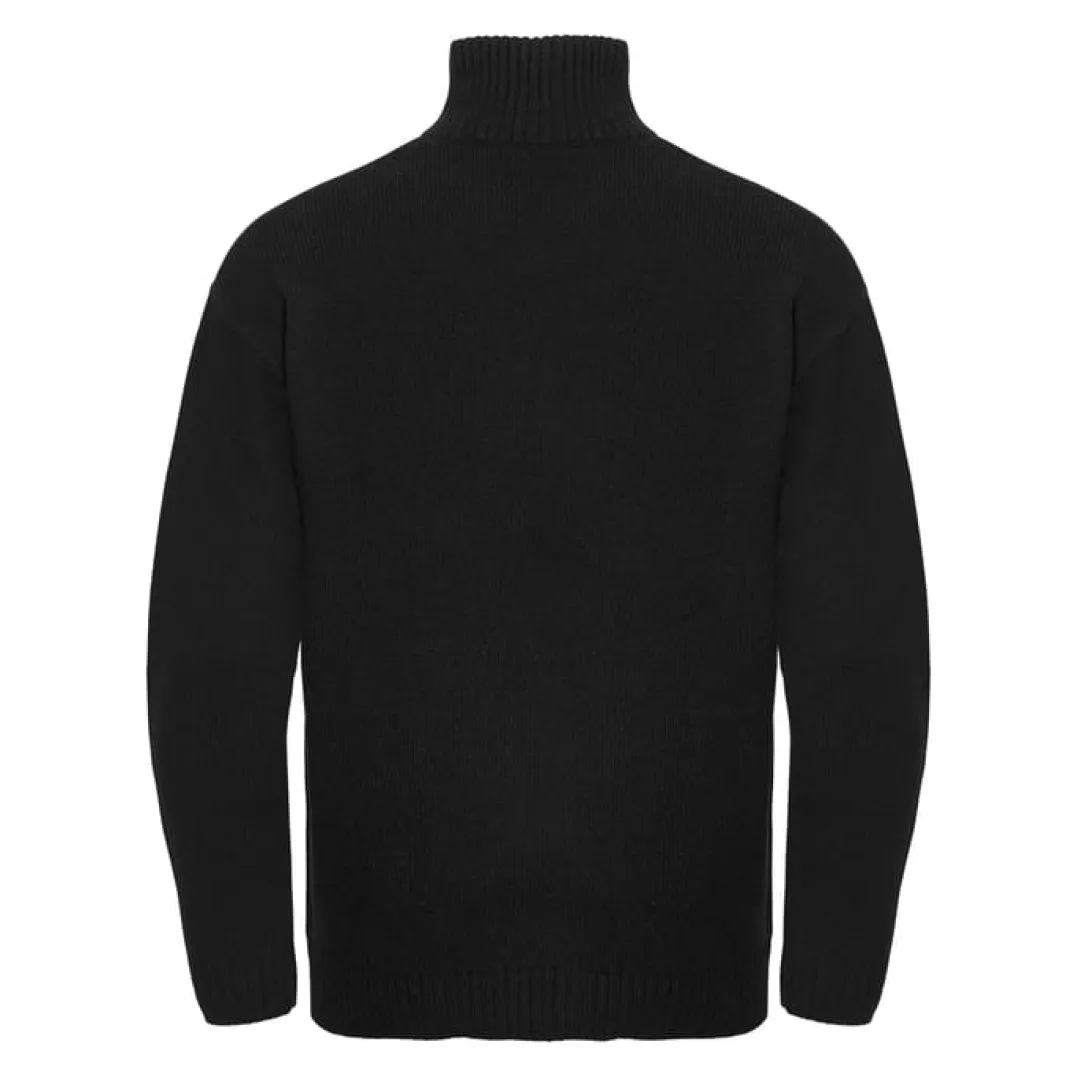 Gridarmor Men's Snøkrystall Solid Half Zip Ullgenser Black Beauty