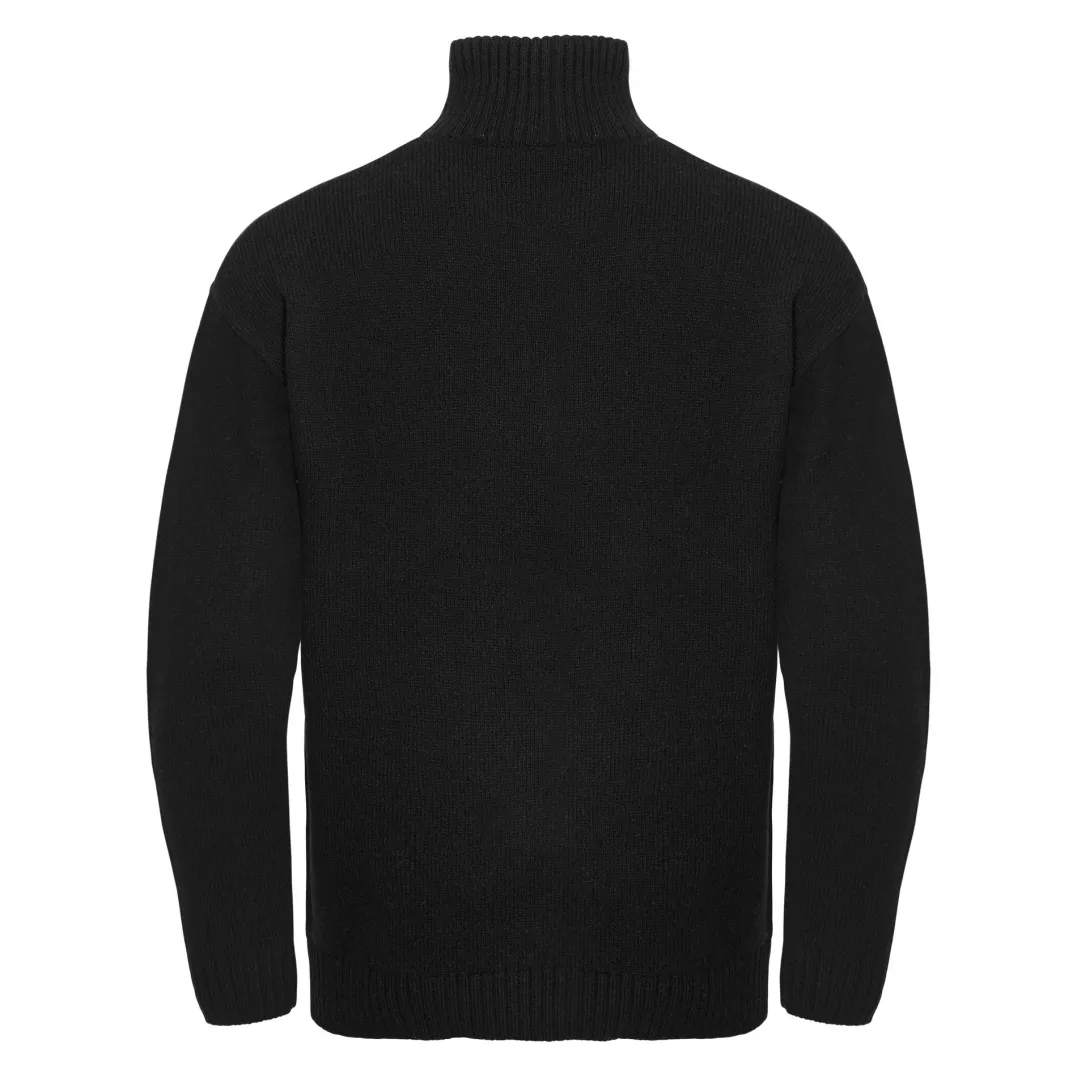 Gridarmor Men's Snøkrystall Solid Half Zip Ullgenser Black Beauty