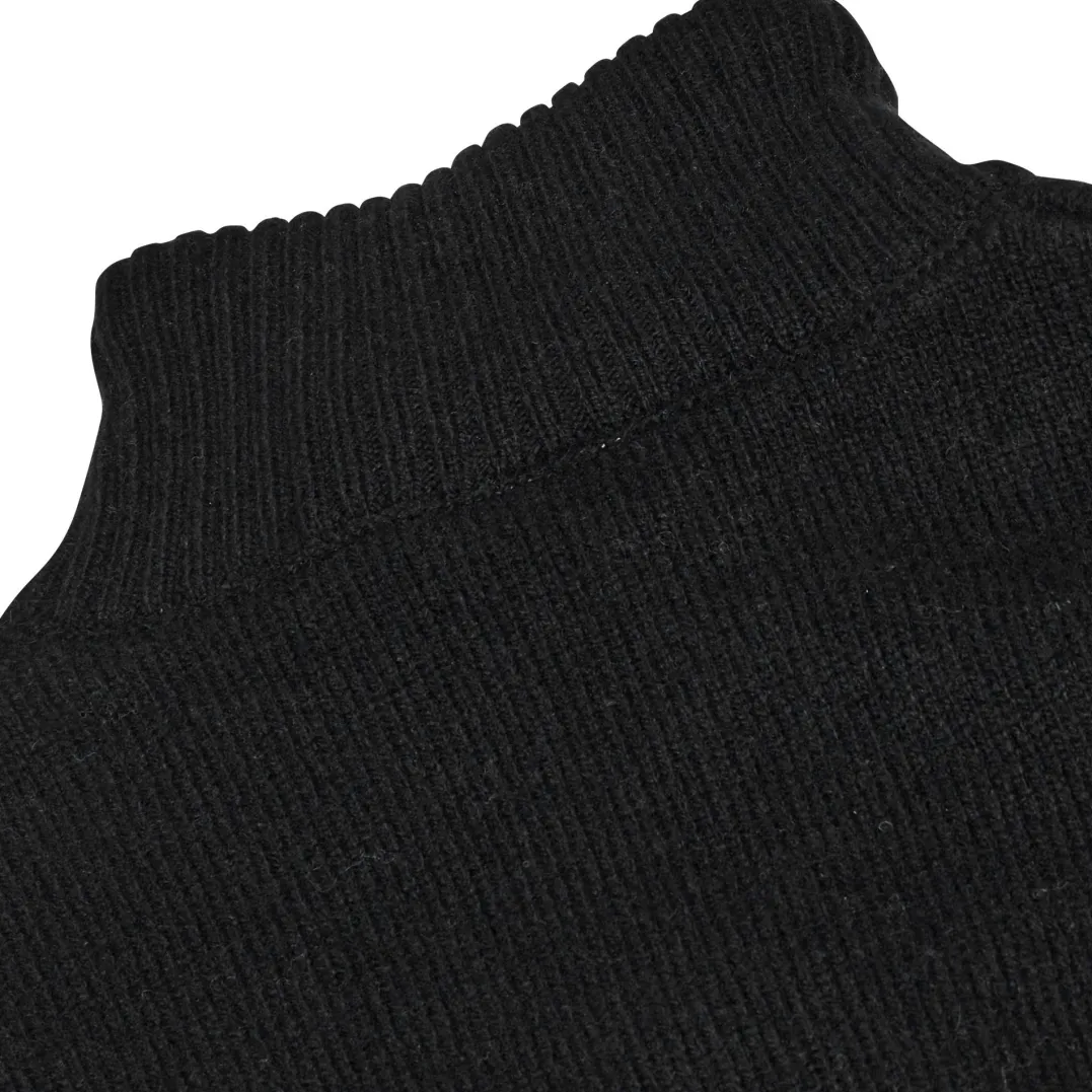 Gridarmor Men's Snøkrystall Solid Half Zip Ullgenser Black Beauty