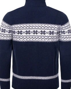 Gridarmor Men's Snøstjerne Full Zip Ullgenser Navy Blazer