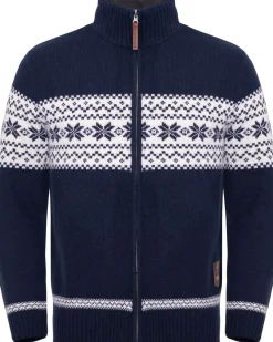 Gridarmor Men's Snøstjerne Full Zip Ullgenser Navy Blazer