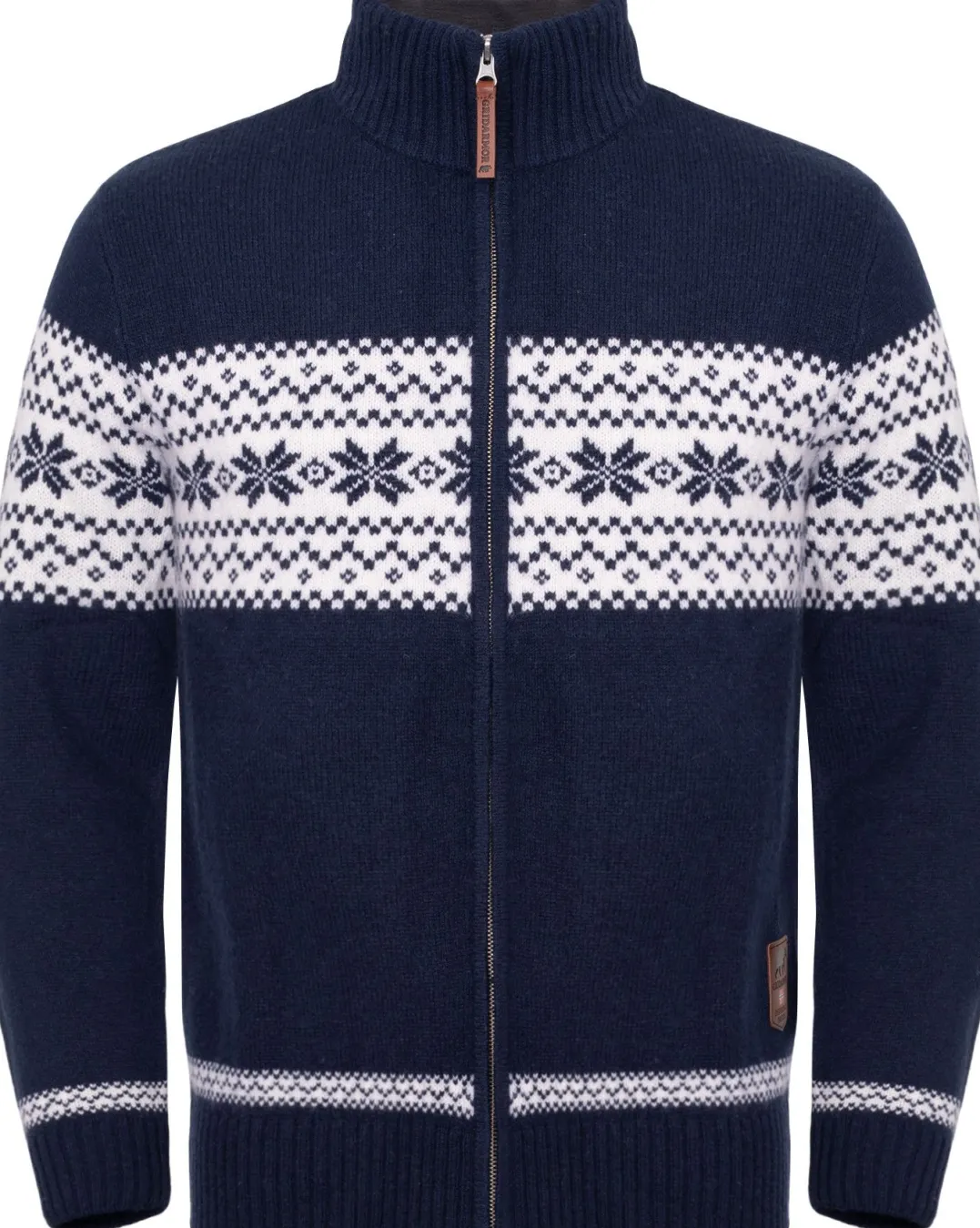 Gridarmor Men's Snøstjerne Full Zip Ullgenser Navy Blazer