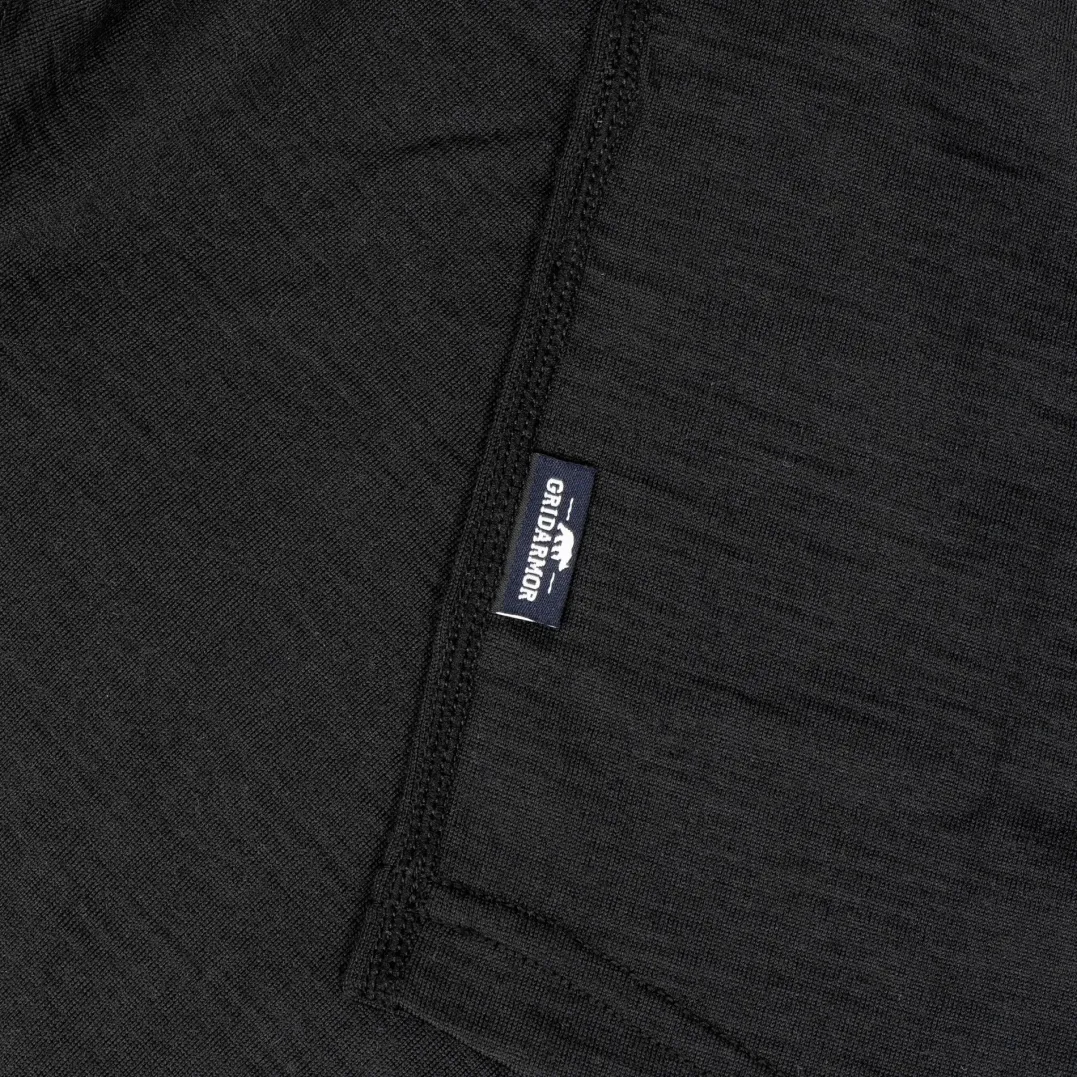 Gridarmor Merino Undertøy Zip Top Men Black Beauty