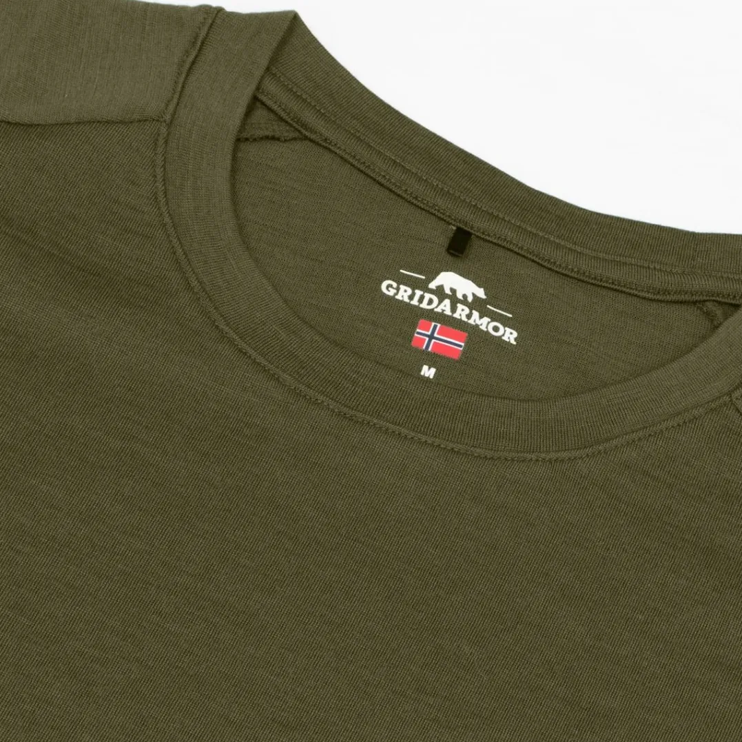 Gridarmor Merino Wool Tee Men Winter Moss