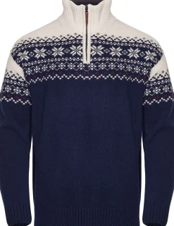 Gridarmor Snøkrystall Hz Ullgenser Men Dark Navy/White/Red