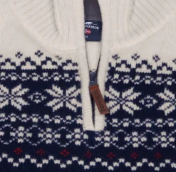 Gridarmor Snøkrystall Hz Ullgenser Men Dark Navy/White/Red