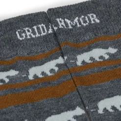 Gridarmor Striped Bear Merino Socks Grey/Beige/White