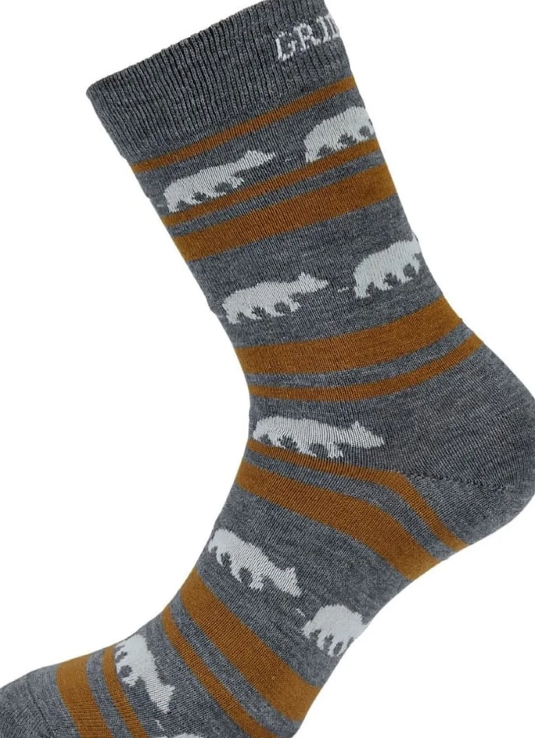 Gridarmor Striped Bear Merino Socks Grey/Beige/White
