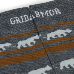 Gridarmor Striped Bear Merino Socks Grey/Beige/White