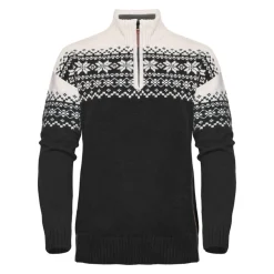 Gridarmor Women's Snøkrystall Half Zip Ullgenser Black/White