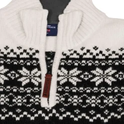 Gridarmor Women's Snøkrystall Half Zip Ullgenser Black/White