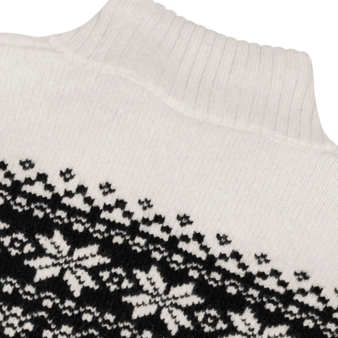 Gridarmor Women's Snøkrystall Half Zip Ullgenser Black/White
