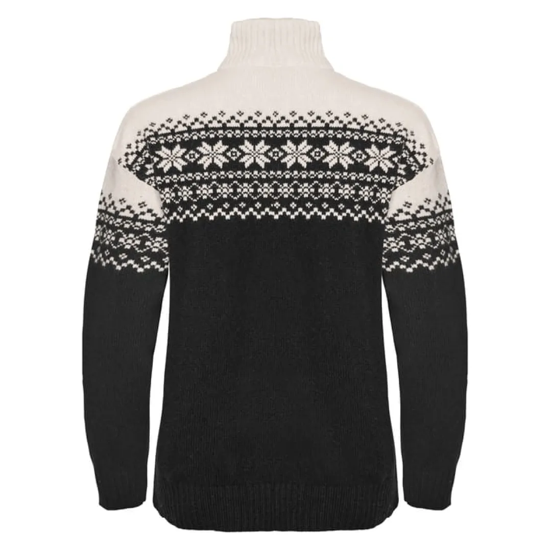Gridarmor Women's Snøkrystall Half Zip Ullgenser Black/White