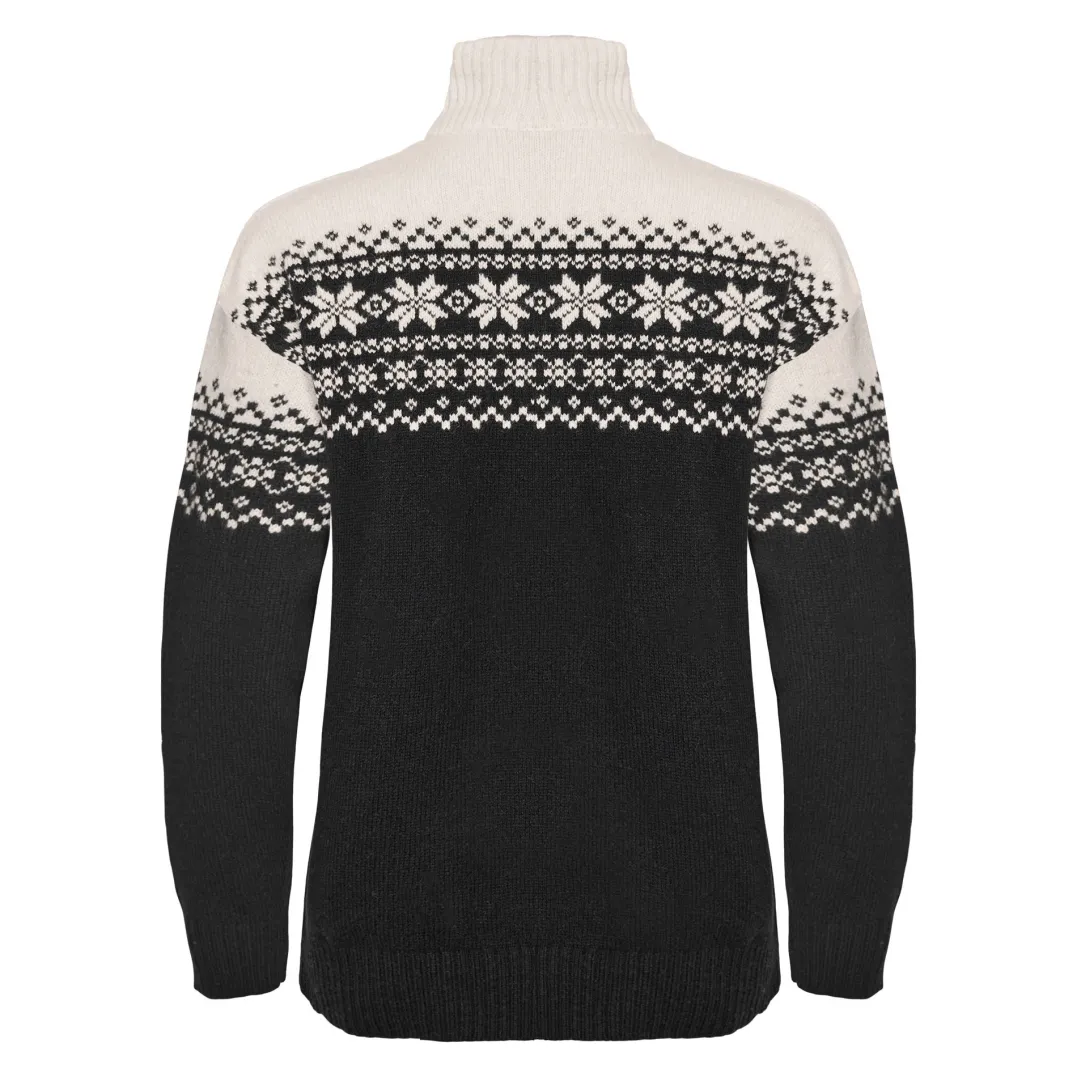 Gridarmor Women's Snøkrystall Half Zip Ullgenser Black/White
