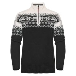 Gridarmor Women's Snøkrystall Half Zip Ullgenser Black/White