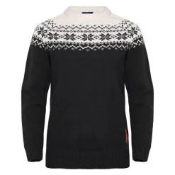 Gridarmor Women’s Snøkrystall Round Neck Ullgenser Black/White