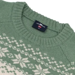 Gridarmor Women’s Snøkrystall Round Neck Ullgenser White/green