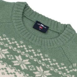 Gridarmor Women’s Snøkrystall Round Neck Ullgenser White/green