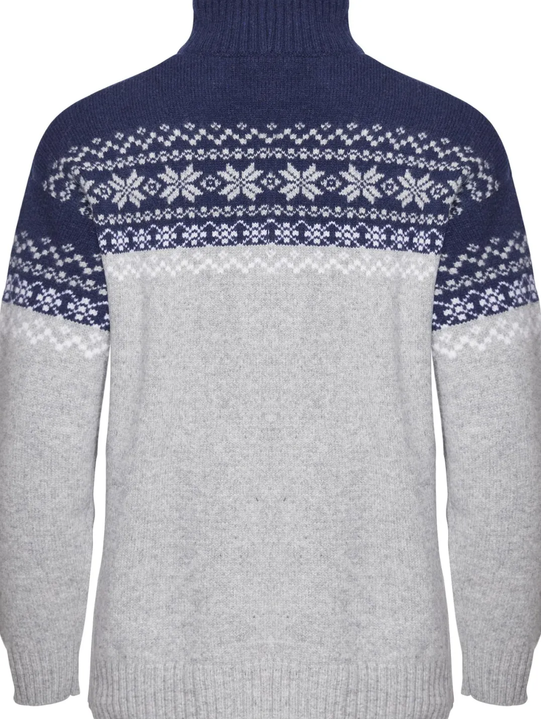 Gridarmor Women's Snøkrystall Half Zip Ullgenser Light Grey/Dark Navy/White